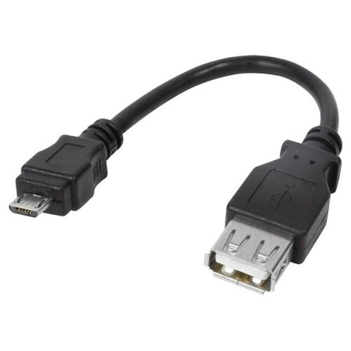 Adaptateur- USB 2.0 - USB A femelle - USB B micro prise male - 80mm - noir