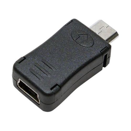 Adaptateur- USB 2.0- USB B micro prise male - USB mini prise male - noir