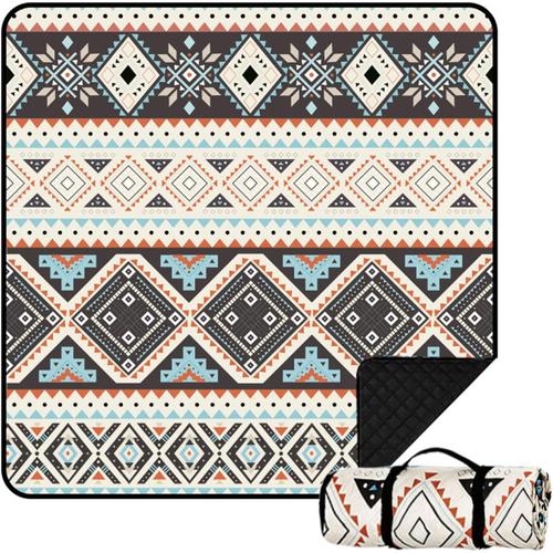 Couverture Tapis Piquenique Lavable, 200x200cm Couverture Pique Nique Imperm¿¿Able, Portable Pliable Couverture Picnic, Tapis De Plage Pour Camping Parcs Plages (Beige)