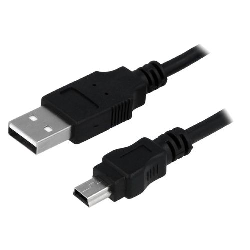 Cable USB 2.0 USB A male USB B mini prise male 1.8m - Noir