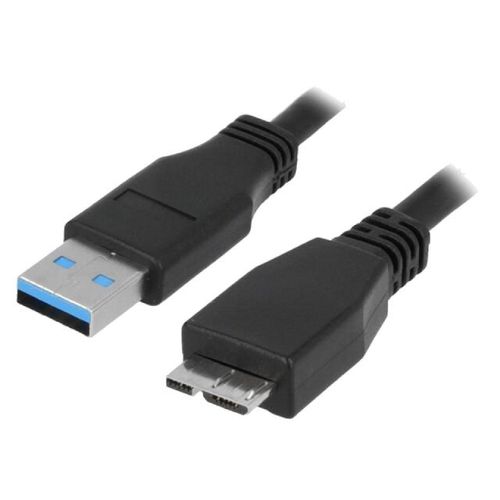 Cable USB 3.0 USB A male USB B micro prise male 3m - Noir