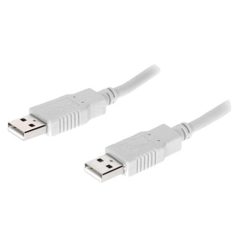 Cable USB A 2.0 male des deux cotes 1.8m gris