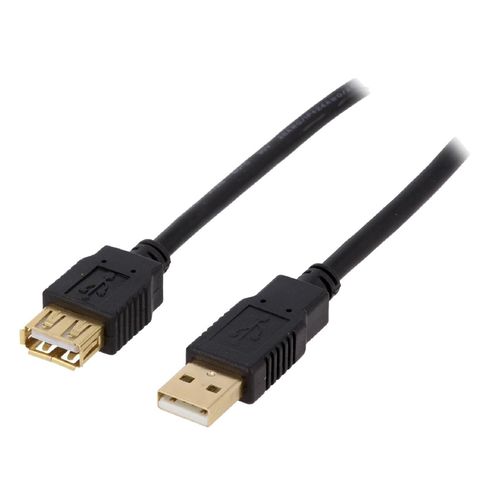 Cable USB A 2.0 femelle.male 3m noir