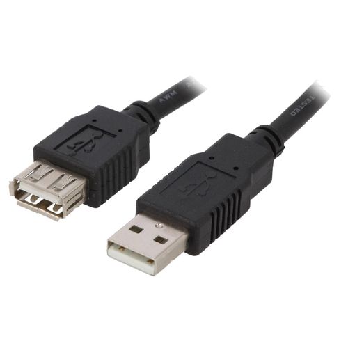 Cable USB A 2.0 femelle.male 3m noir