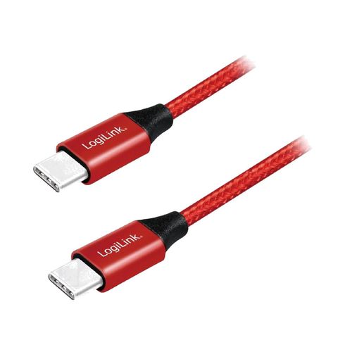 Cable USB C 2.0 male des deux cotes 0.3m - Rouge