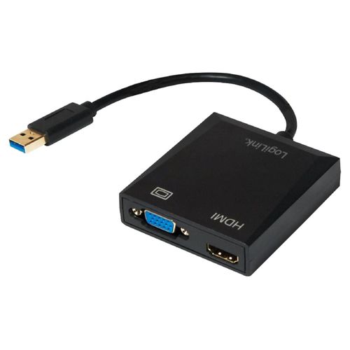 Adaptateur USB 2.0.USB 3.0 D-Sub 15pin HD femelle HDMI femelle USB A prise male - Noir