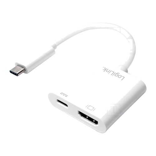 Adaptateur USB 3.0 HDMI femelle USB C prise male 140mm - Blanc