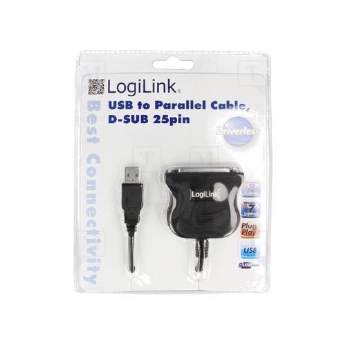 Adaptateur USB 1.1 D-Sub 25pin femelle USB A prise male 1.8m - Noir