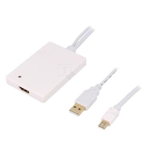Adaptateur Mini DisplayPort 1.1a prise male HDMI femelle USB A prise male - Blanc