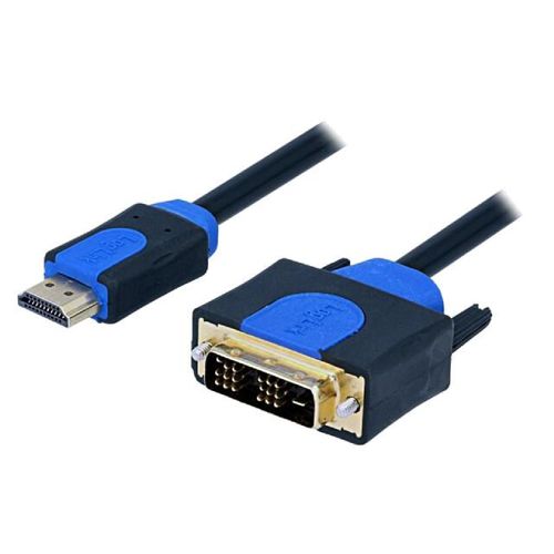 Cable HDMI 1.3 male DVI-D -18+1- male 2m - Noir-Bleu