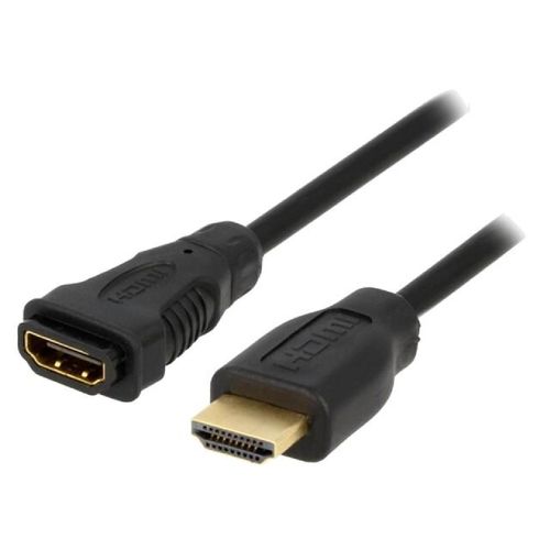 Cable HDMI 1.4 femelle HDMI prise male 2m - Noir