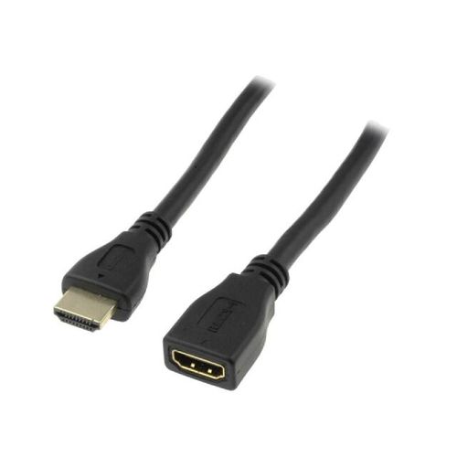 Cable HDMI 1.4 femelle HDMI prise male 2m - Noir
