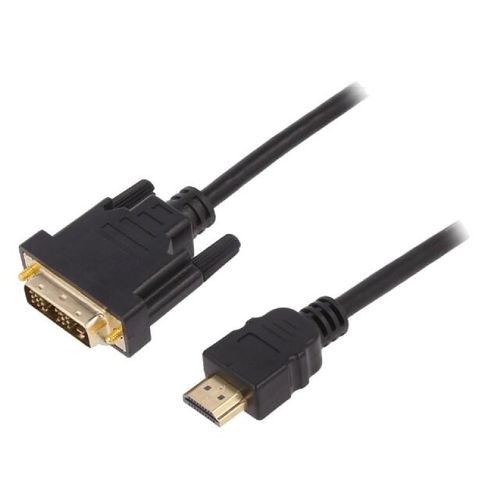 Cable HDMI 1.4 DVI-D -18+1- prise male HDMI prise male 2m - Noir