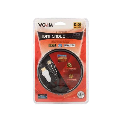 Cable HDMI 2.0 male des deux cotes 1.8m noir