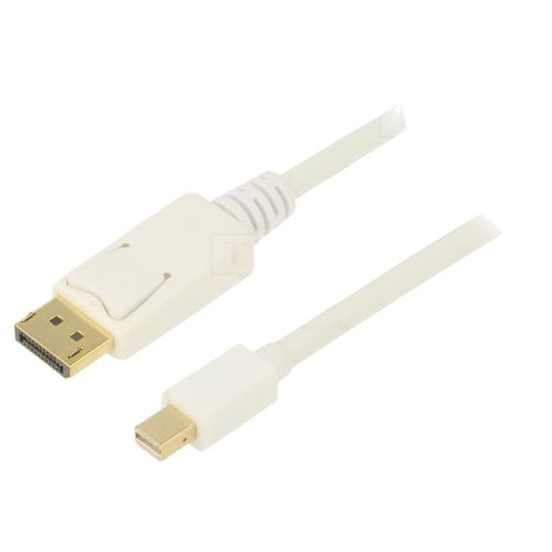 Cable mini DisplayPort 1.2 male 1.8m blanc