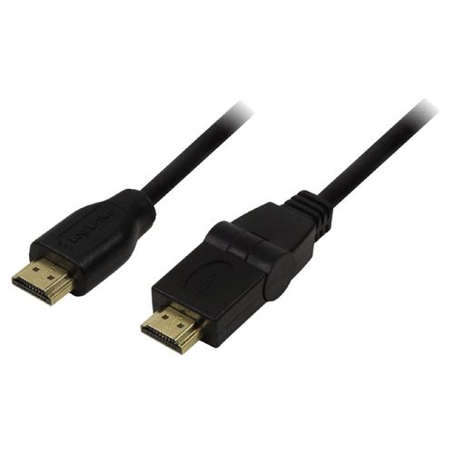 Cable HDMI male HDMI male mobile 90o 1.8m - Noir