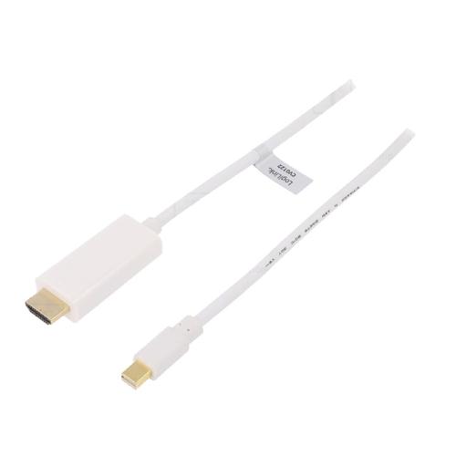 Cable mini DisplayPort 1.2 prise male HDMI prise male 3D 4K 1m - Blanc