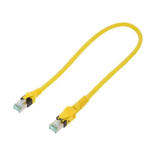 Cable reseau RJ45 male S-FTP Cat 6a jaune - 0.5m