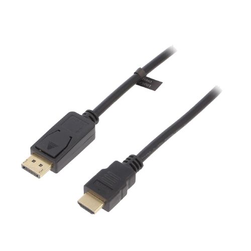 Cable DisplayPort 1.2 prise male HDMI prise male 3D 4K 1m - Noir