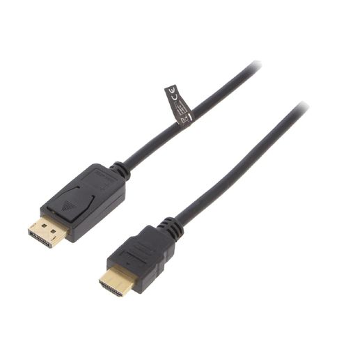 Cable DisplayPort 1.2 prise male HDMI prise male 3D 4K 2m - Noir