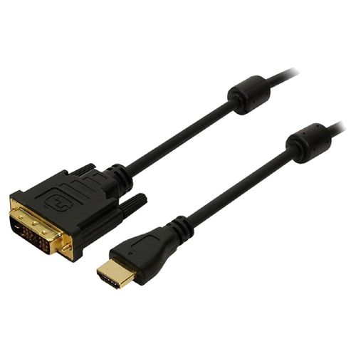 Cable DVI-D -18+1- male HDMI male 2m - Noir