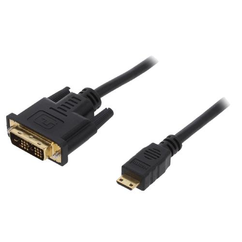 Cable DVI-D -18+1- male mini HDMI male 1m - Noir