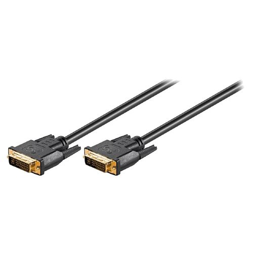 Cable DVI-I male des deux cotes 2m noir