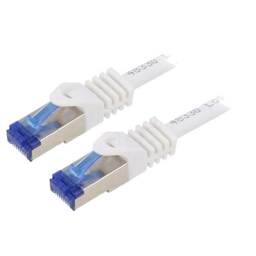 Cordon de raccordement S-FTP Cat.6a blanc - 1m