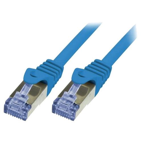 Cordon de raccordement S-FTP Cat.6a bleu - 0.25m