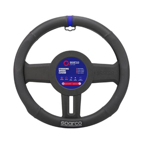 Couvre Volant Noir Avec Lisere Bleu Sparco