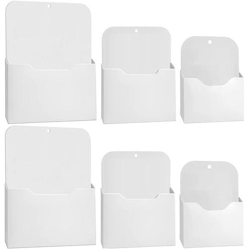 Lot De 6 Porte-Fichiers Magn¿¿Tiques Format Lettre Porte-Papier Magn¿¿Tique Magazine Courrier Porte-Fichiers Mural Poche De Rangement (S/M/L)