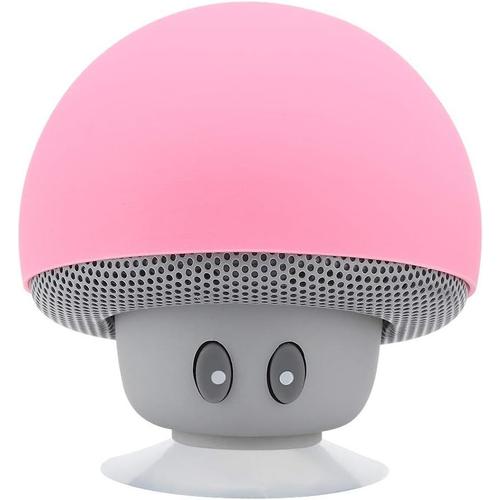 Haut Parleur Bluetooth Champignon Mignon, Mini Haut Parleur Portable avec Un Son Puissant, Design Élégant avec Fonction Ventouse, Décoration de Bureau, pour Les Enfants, Les Filles