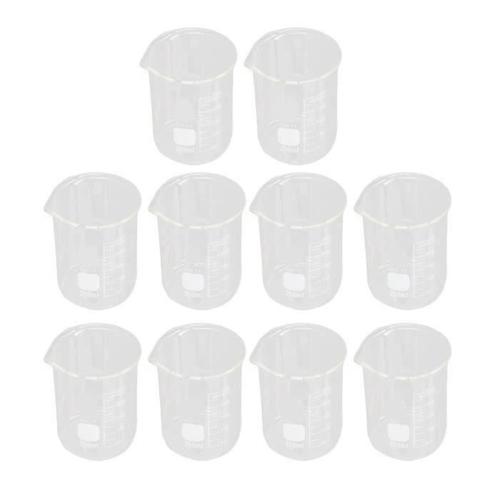 Friend-Xig Outil De Bécher 10 Pcs Bécher Scientifique Verre 250 Ml Grande Capacité Ensemble D'outils À Échelle Claire