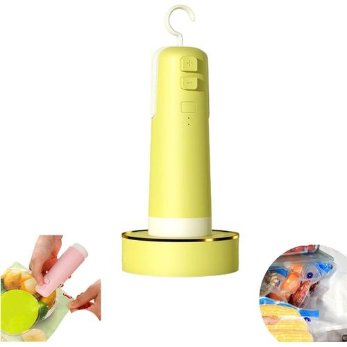 Household Vacuum Freshness Sealing Machine, Portable Mini Automatic Rechargeable Vacuum Sealer For Food Storage Bag, Chips Snacks Freshness, Gadgets For Kitchen And Picnic (Yellow)