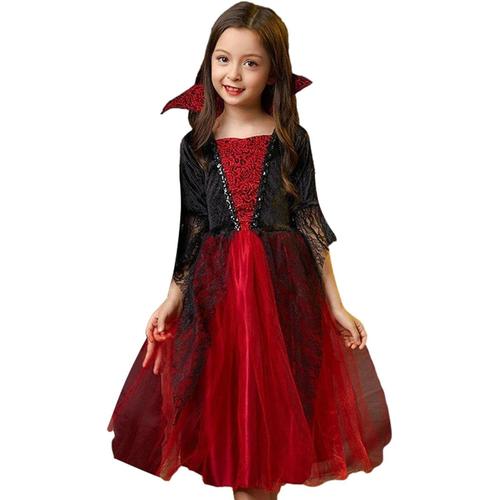 Déguisement Vampire Enfant | Déguisement Reine Vampire Royale Fille | Costumes Vampire Royal Pour Filles Halloween Dress Up Party, Jeux Rôle, Cosplay Carnaval, Fête Sur Le Thème D