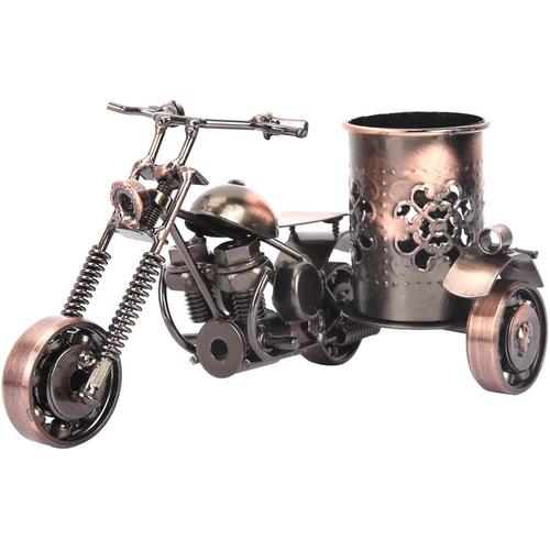 Modèle De Moto Vintage, Porte Stylo De Moto En Métal, Ornements De Bureau, Maison, Décoration De Bureau, Véhicules, Sculpture, Bureau, Bibliothèque, Anniversaire Pour Homme, Papa, Fils, Lui