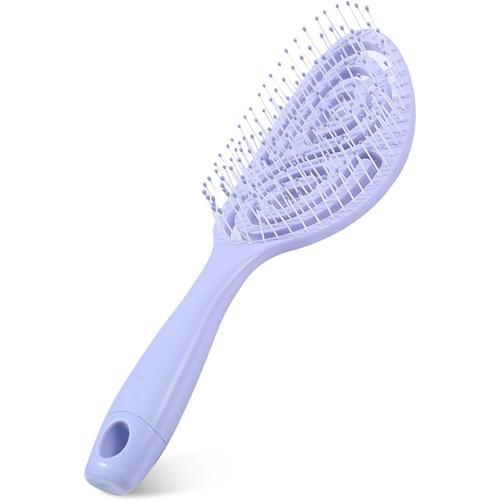 Brosse À Cheveux Incurvée Et Démêlante,Démêlant Les Cheveux Secs Et Humides,Brosses En Spirale Douces Pour Femmes,Hommes,Brosse De Lissage Antistatique,Brosse De Massage Confortable (Pourpre) 