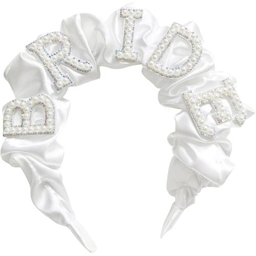 Bandes pour cheveux de mariée avec diamants 1PCS Bandeau de mariée diadème imprimé avec les lettres ""BRIDE"",Accessoires pour cheveux pour l'enterrement de vie de jeune fille