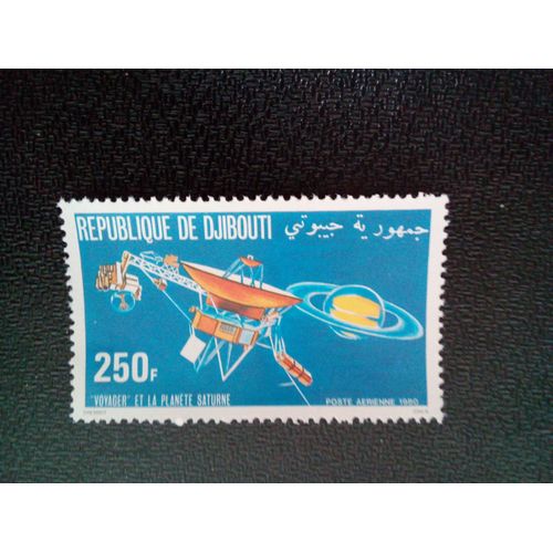 Timbre Djibouti Yt Pa 146 Voyager Passant Saturne 1980 ( 0030904 )