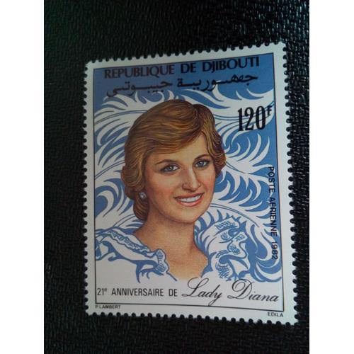 Timbre Djibouti Yt Pa 164 Princesse Diana, 21e Anniversaire 1982 ( 0030904 )