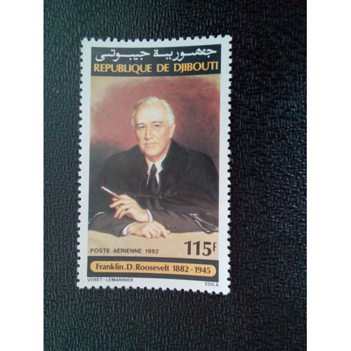 Timbre Djibouti Yt Pa 176 Franklin D Roosevelt 1982 ( 0030904 )