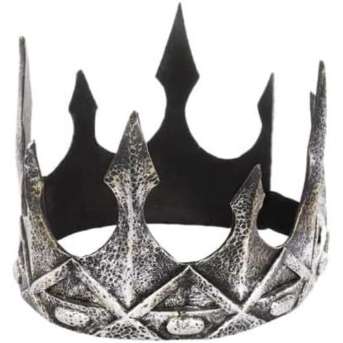 Serre-tête médiéval antique pour homme - Pour fête d'Halloween - Pour mariage, anniversaire, fête prénatale, concours de beauté (argent)