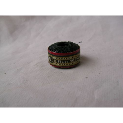 Ww2 France Bobine De Fil Francaise " Fil De Normandie " Fil De Lin Extra Reference ' 100 ' '25m