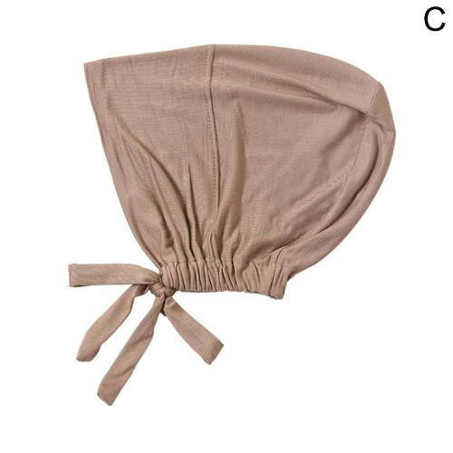 Turban Musulman Noir Extensible Pour Femmes, Taille Unique, Bonnet Interieur Hijab Islamique, Sous-Echarpe Modal