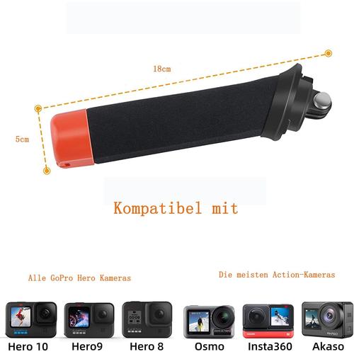 Poign¿¿e de natation Floaty Stick Dive Handler Action Cam Accessoires pour sports nautiques Compatible avec GoPro Hero 10 9 8.7 6 5 DJI et plus
