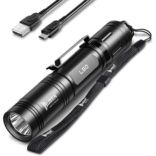 L50 Lampe De Poche Led Ultra Puissante Rechargeable 1200 Lumens ¿¿Tanche Avec Fonction M¿¿Moire Tactique Militaire Lampe Torche 5 Modes Pour Le Camping La Randonn¿¿E D'urgence