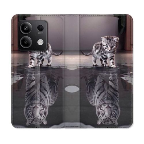 Housse Cuir Portefeuille Pour Xiaomi Redmi Note 13 Pro 5g Animal Chat Reflet