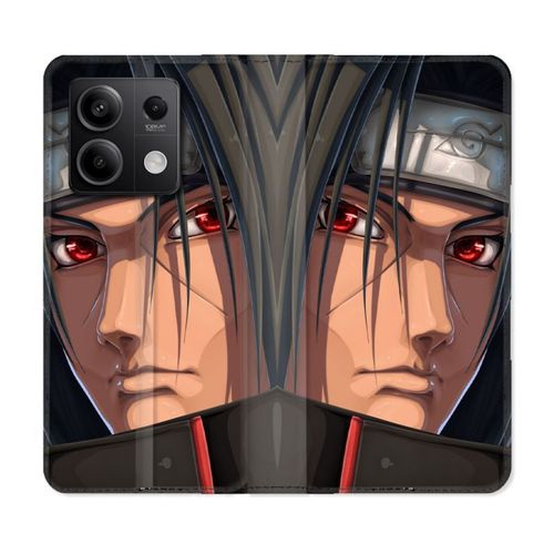 Housse Cuir Portefeuille Pour Xiaomi Redmi Note 13 Pro 5g Manga Naruto Itachi Visage