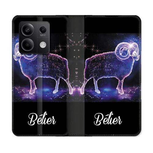 Housse Cuir Portefeuille Pour Xiaomi Redmi Note 13 Pro 5g Signe Zodiaque 2 Bélier