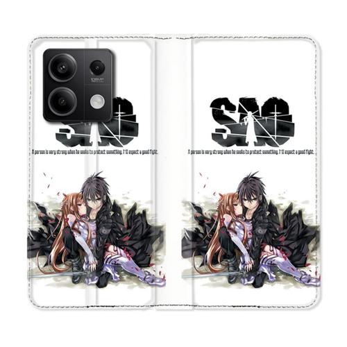 Housse Cuir Portefeuille Pour Xiaomi Redmi Note 13 Pro 5g Manga Sao Sword Art Online Blanc